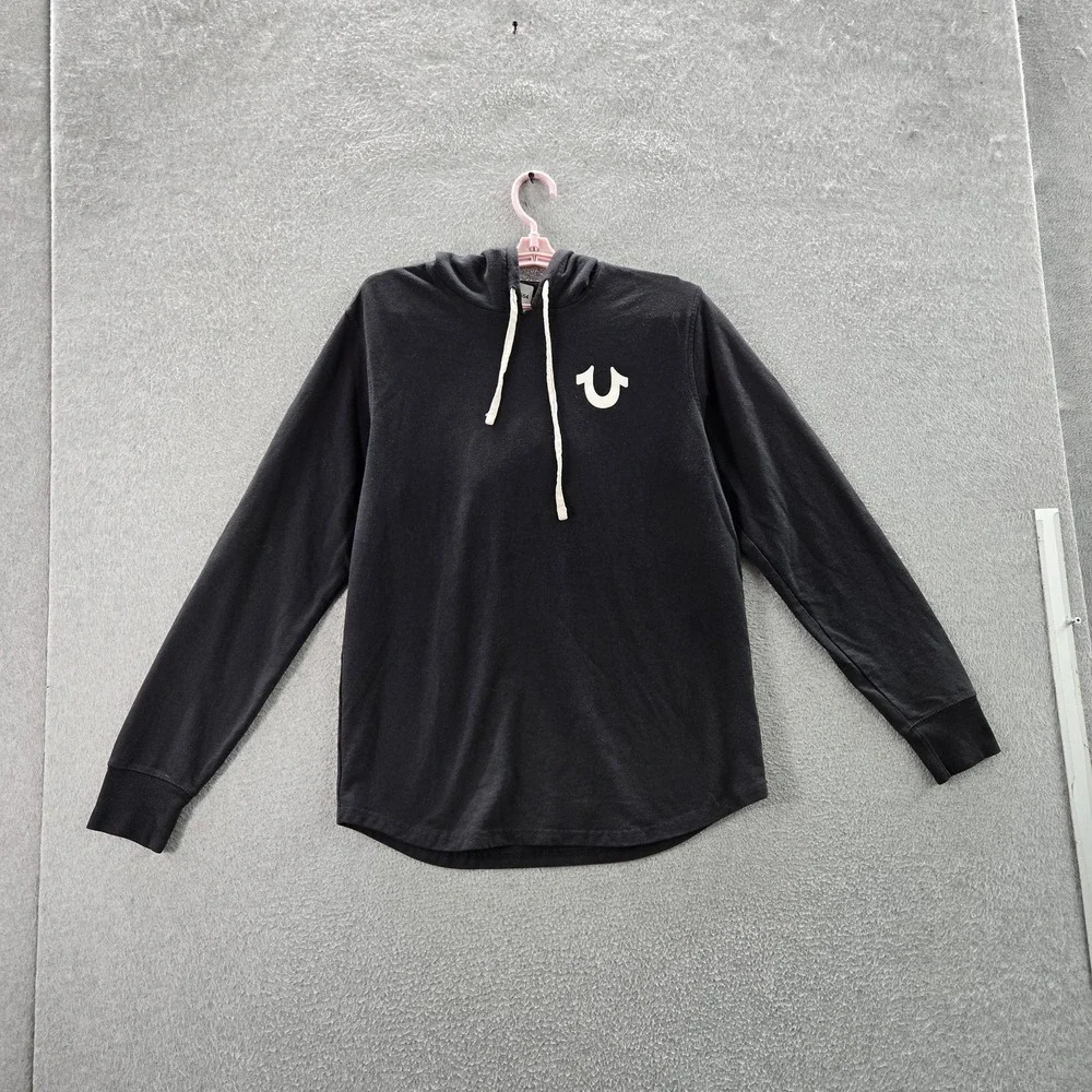 True Religion Men Hoodie M/M‎ Black Buddha Guitar Pullover